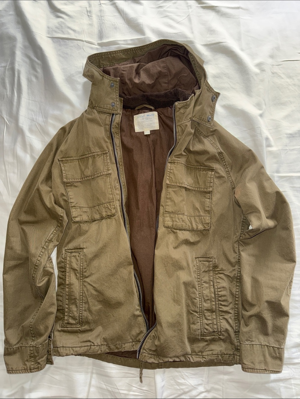 Lucky Brand Men's Hooded Field Jacket in Olive